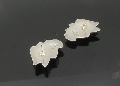 BAYANIHAN 925 Silver & 14K GOLD  Vintage Shiny Fluted Drop Earrings  EG10528