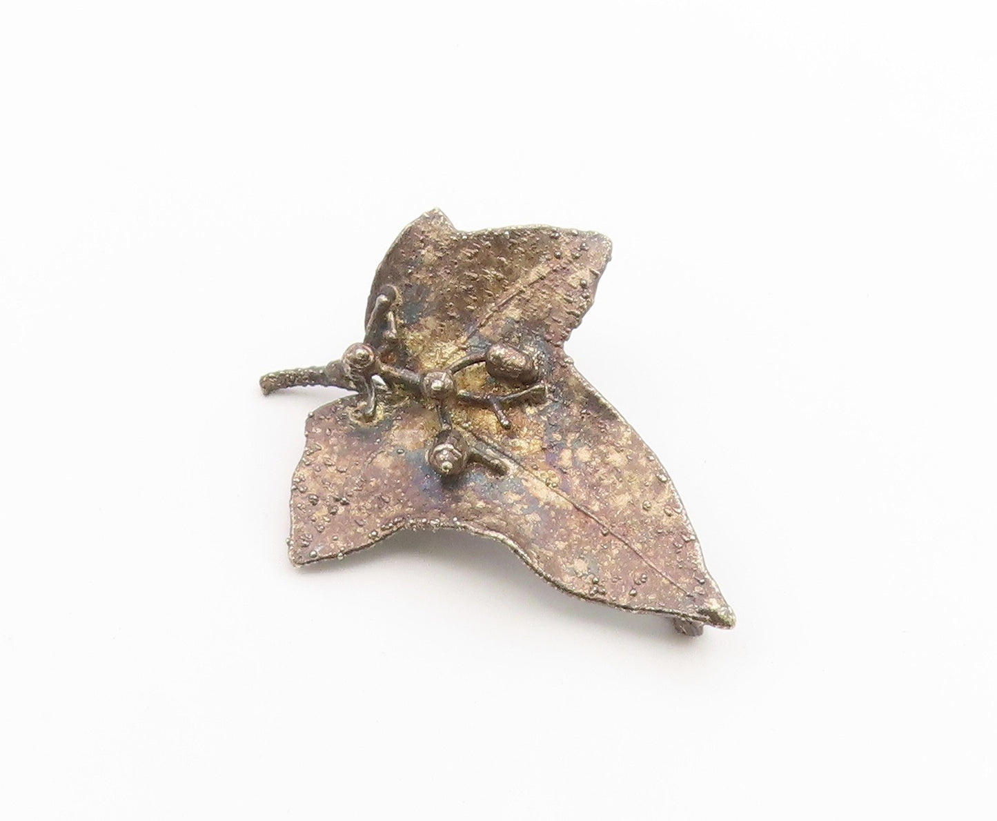 925 Sterling Silver Vintage Brooch Pin FLORA DANICA EGGERT DENMARK Leaf  BP12666