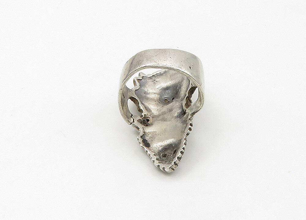 HARLEY DAVIDSON 925 Silver  Vintage Skeleton Heads Band Ring Sz 7  RG21555