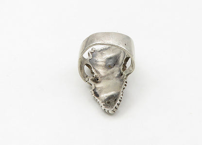HARLEY DAVIDSON 925 Silver  Vintage Skeleton Heads Band Ring Sz 7  RG21555