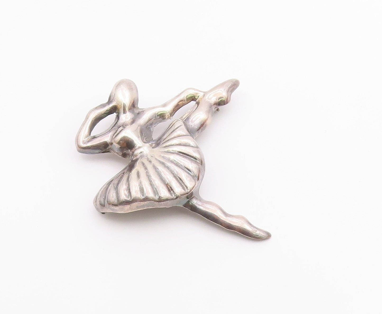 MEXICO 925 Sterling Silver  Vintage Ballet Dancer Motif Brooch Pin  BP4673