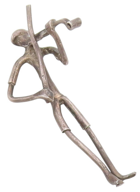 925 Sterling Silver Vintage Decorative Piece 3D Dark Tone Violin Player  TR3986