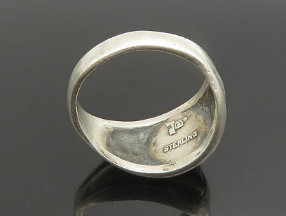POST BELL 925 Sterling Silver Vintage Square Hematite Band Ring Sz 7  RG24681