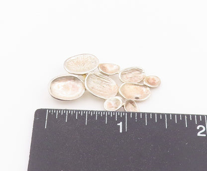 925 Sterling Silver Vintage Pendant Modernist Textured Pebble Matrix  PT26443