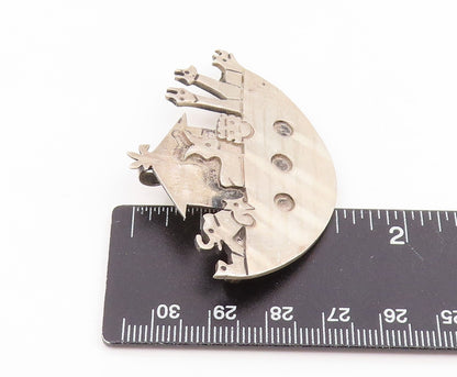 925 Sterling Silver Vintage Brooch Pin MEXICO Classic Noah's Ark Animal  BP12404