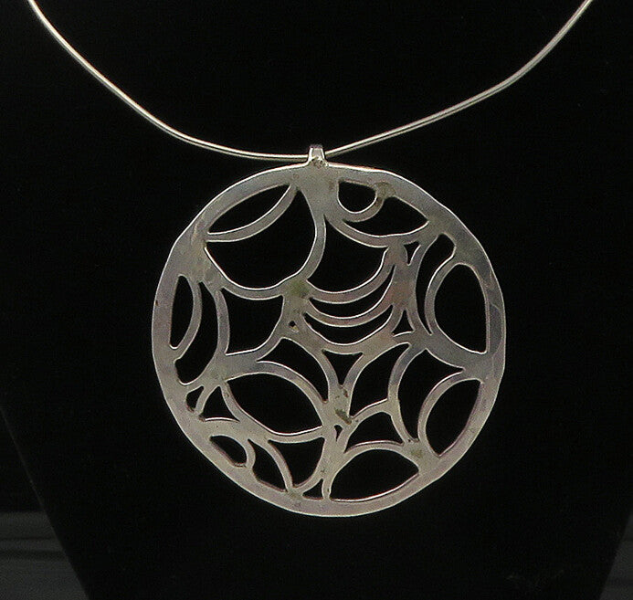 DESIGNER 925 Sterling Silver  Vintage Cutout Design Collar Necklace  NE3638