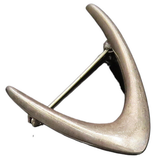 ARNE JOHANSEN DENMARK 925 Silver  Vintage Pointed Curved Brooch Pin  BP9789