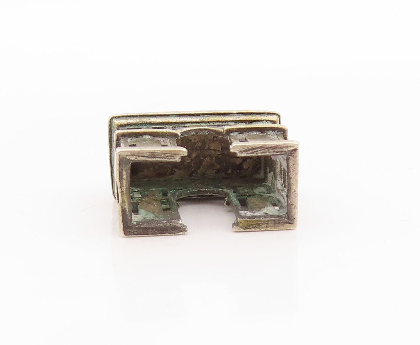 925 Sterling Silver Vintage Pendant Mini Carved Monument Charm  PT23515