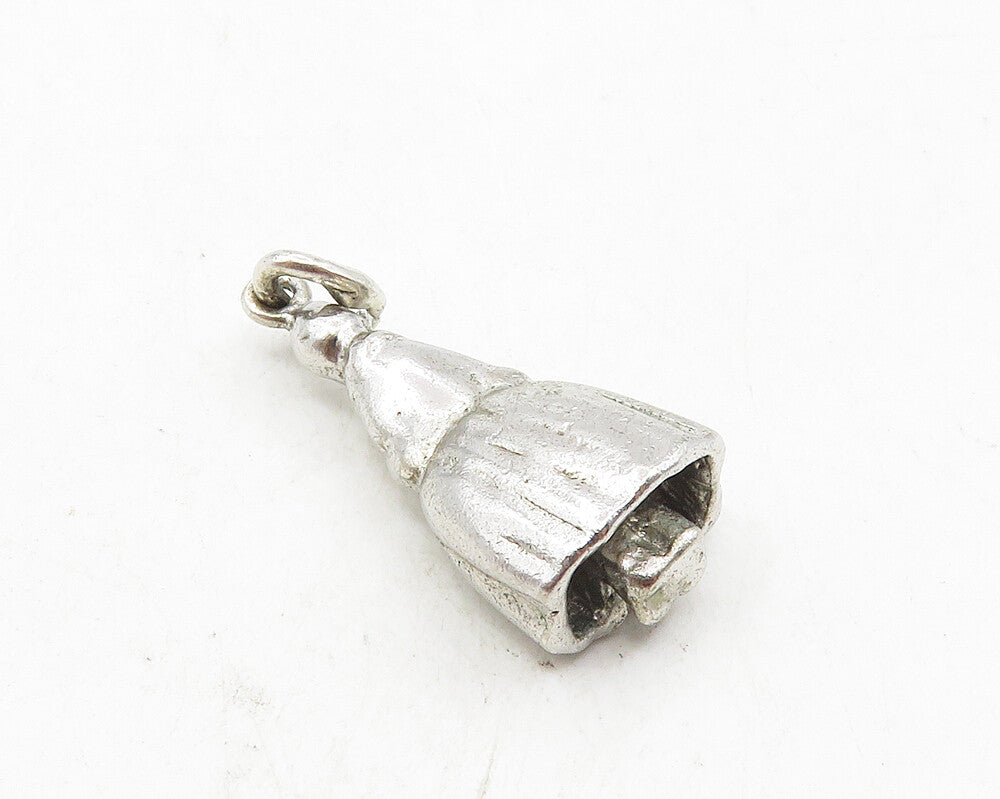 925 Sterling Silver  Vintage Shiny Petite Woman In Dress Drop Pendant  PT7377