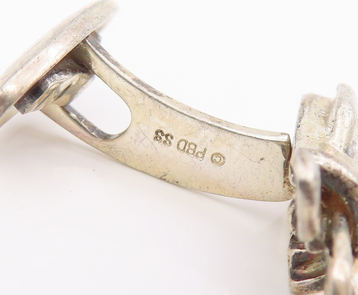 925 Sterling Silver Vintage Cufflinks PETER BRAMS 3D Golf Bag & Clubs  TR4151