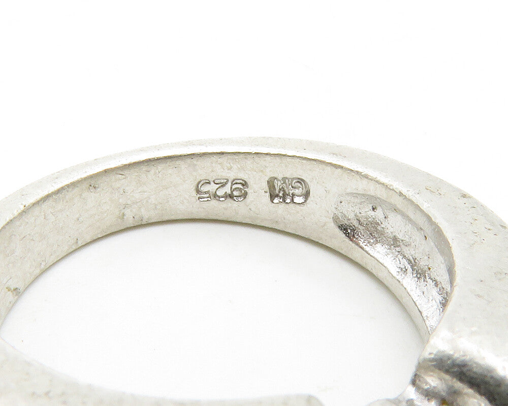 925 Sterling Silver  Vintage Cubic Zirconia Solitaire Accent Ring Sz 5 RG13726