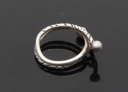 925 Sterling Silver  Vintage Etched Detail Bypass Style Band Ring Sz 6 RG20313