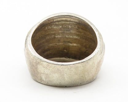 925 Sterling Silver Vintage Smooth Fluted Dome Design Band Ring Sz 8 RG11530
