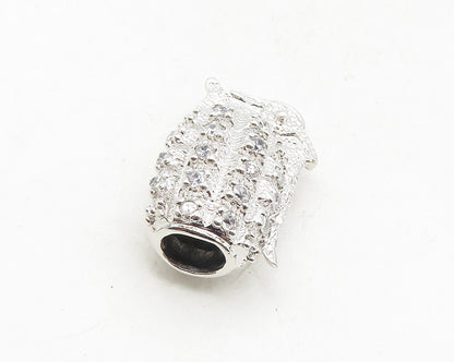 925 Sterling Silver  Vintage Shiny Cubic Zirconia Hand Grenade Pendant  PT7254