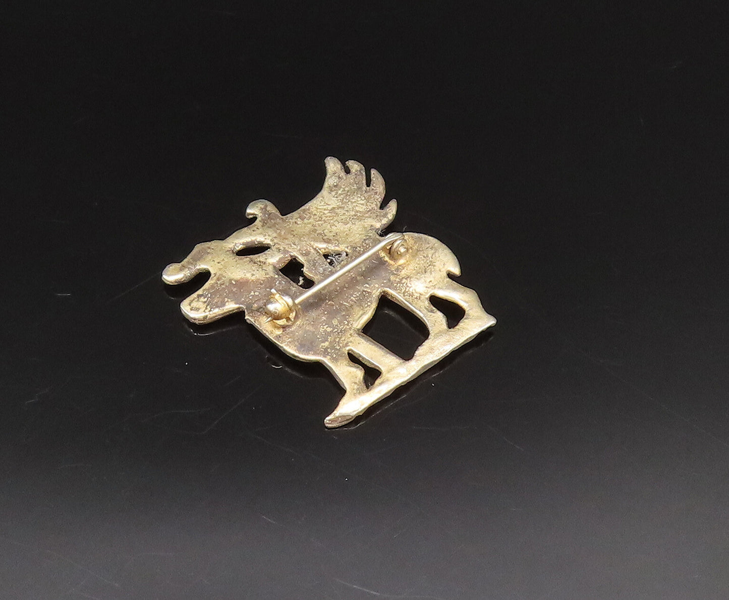 MMA 925 Sterling Silver  Vintage Royal Donkey Animal Brooch Pin  BP9857