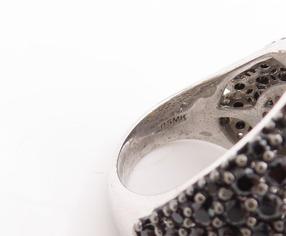 925 Sterling Silver Vintage Ring Oval Alexandrite & Spinel Inlay  Sz 6  RG29390