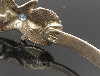 925 Sterling Silver  Vintage Scalloped Topaz Star Fish & Shell Bracelet BT9423
