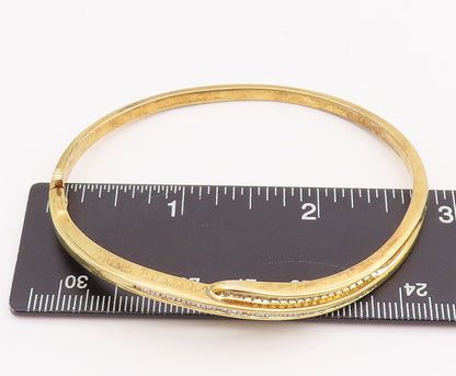 925 Sterling Silver Vintage Bracelet Gold Plated Real Diamonds Inlay  BT10606