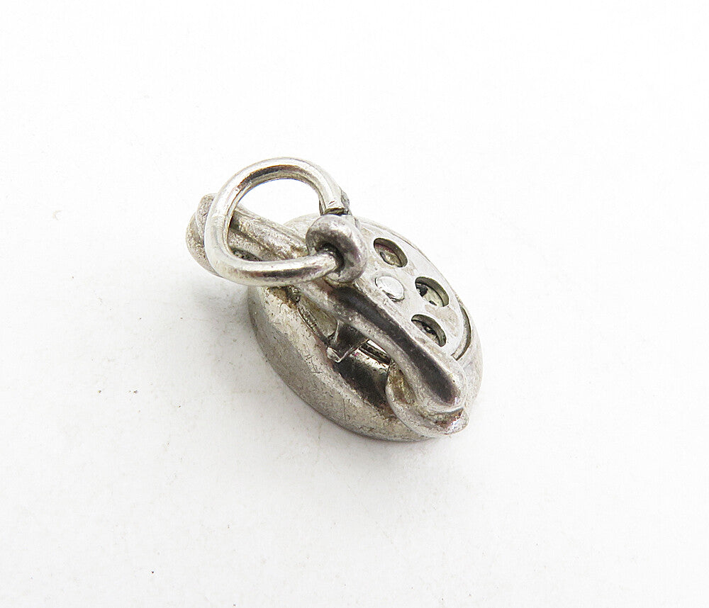925 Sterling Silver  Vintage Old Fashioned Telephone Motif Pendant  PT6384