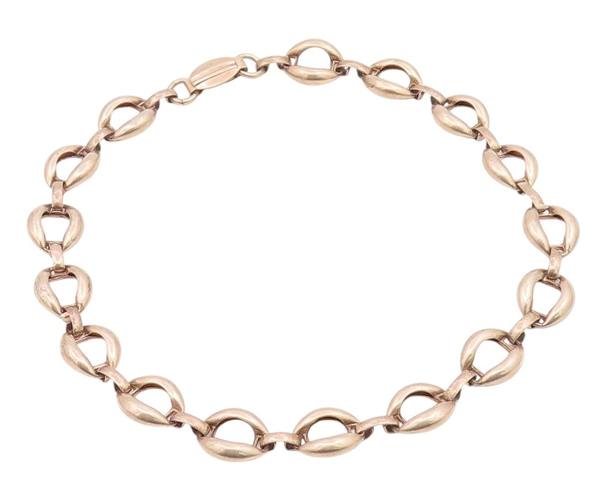 925 Sterling Silver Vintage Necklace Elegant Puffed Mariner Link Choker  NE4833