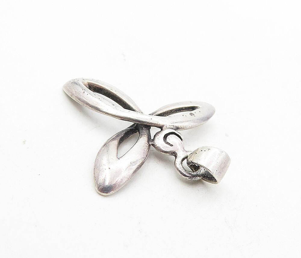 925 Sterling Silver  Vintage Shiny Open Celtic Knot Drop Pendant  PT6234
