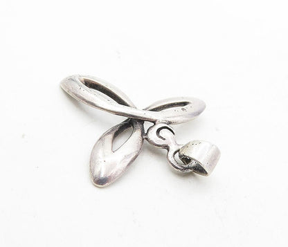 925 Sterling Silver  Vintage Shiny Open Celtic Knot Drop Pendant  PT6234