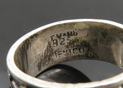 MEXICO 925 Silver  Vintage Oxidized Teddy Bears Band Ring Sz 7.5  RG21940