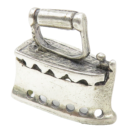 925 Sterling Silver  Vintage Petite Old Fashioned Iron Table Trinket  TR1822