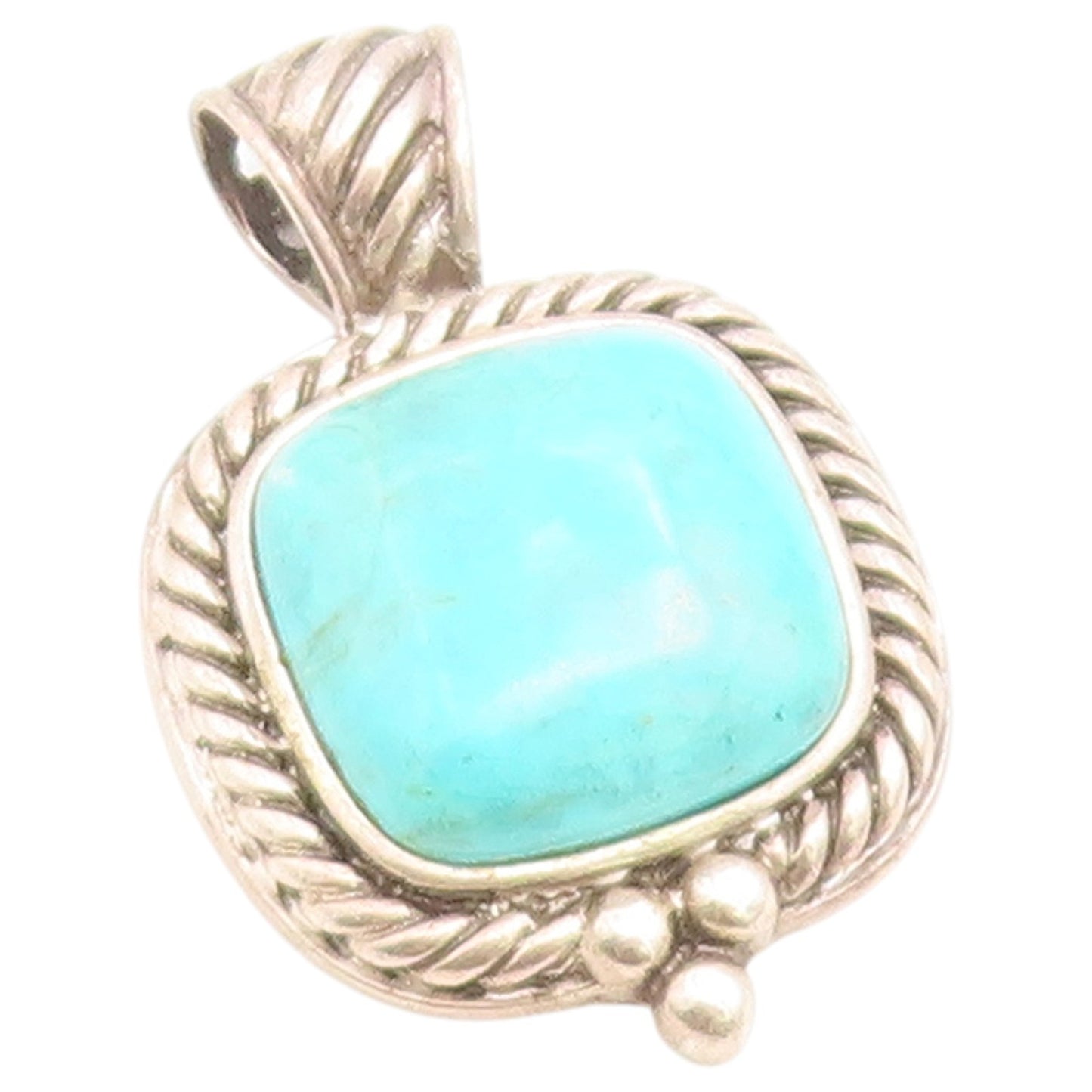 925 Sterling Silver Vintage Pendant Multi Gemstone Spinner Fob Charm  PT26520