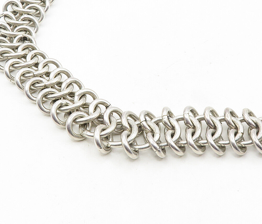 MEXICO 925 Sterling Silver  Vintage Minimalist Chunky Chain Necklace  NE1767