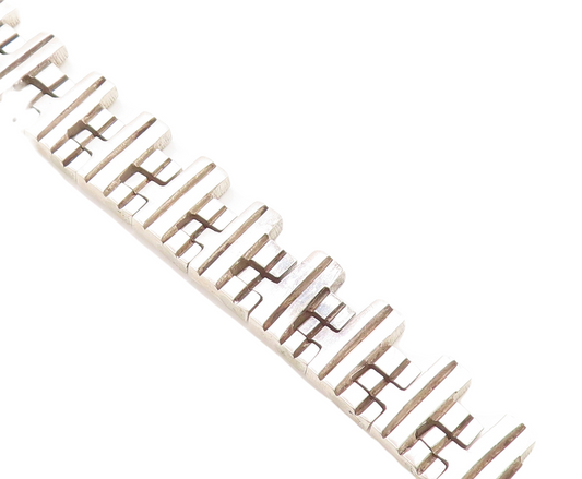 925 Sterling Silver  Vintage Shiny Polished Hinge Link Chain Bracelet  BT1400