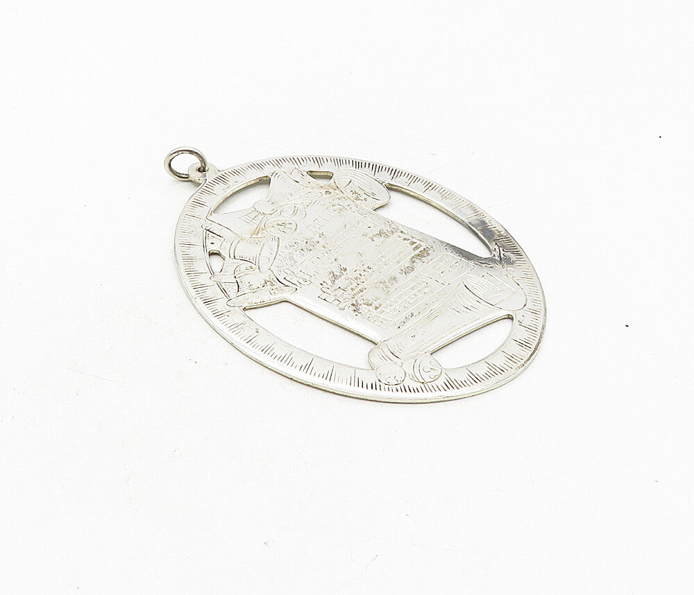 925 Sterling Silver  Vintage Jingle Bells Music 1976 Christmas Pendant  PT6580