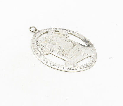 925 Sterling Silver  Vintage Jingle Bells Music 1976 Christmas Pendant  PT6580
