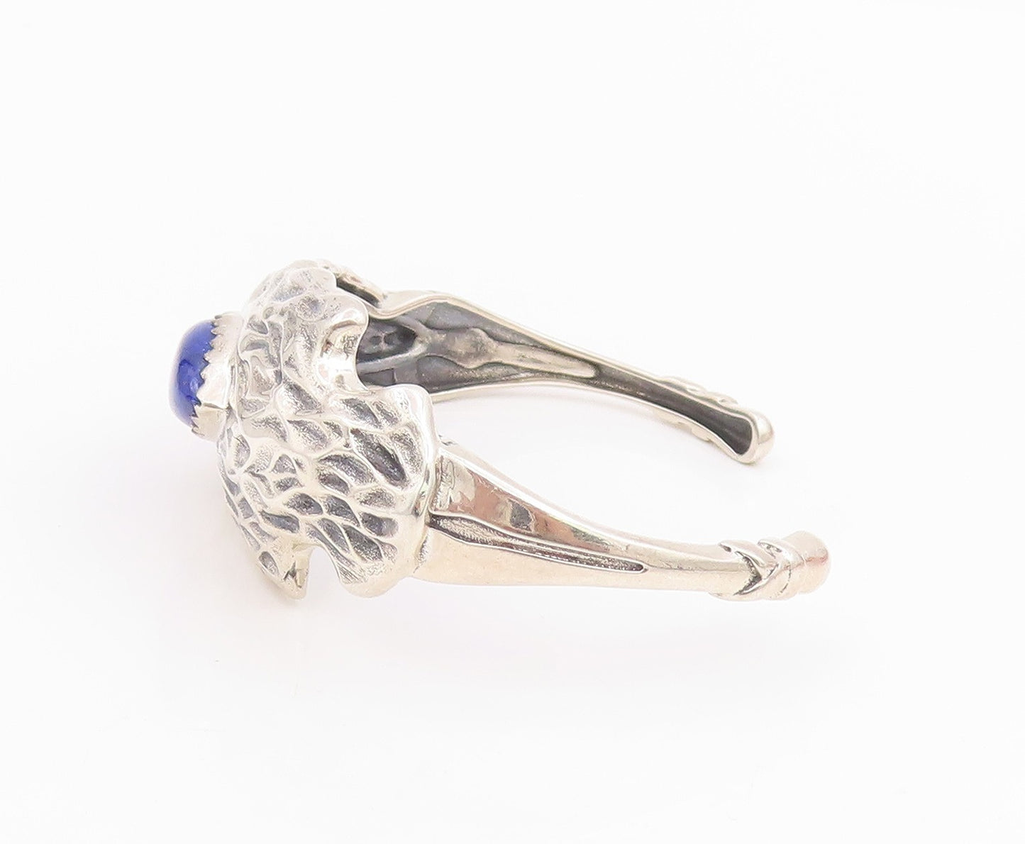 925 Sterling Silver Vintage Bracelet Marquise Cut Lapis Lazuli Arrowhead BT11842