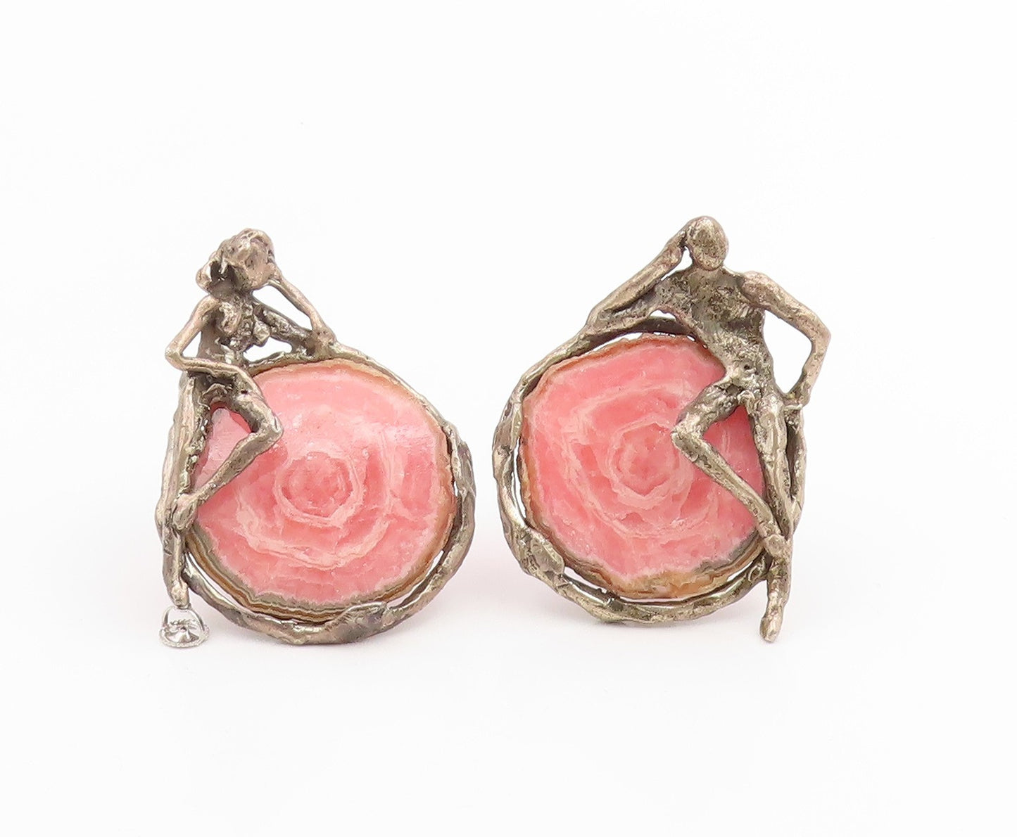 925 Sterling Silver Vintage Cufflinks SILBERT Gemstone Rare Large  TR4240
