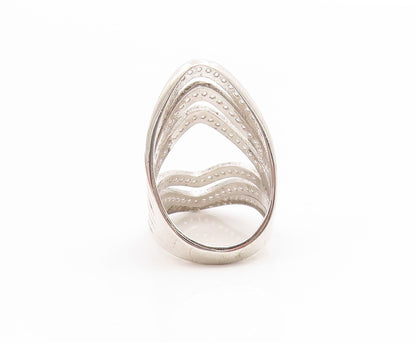 925 Sterling Silver Vintage Ring Channel Set CZ Multi Layer Band  Sz 6  RG35059