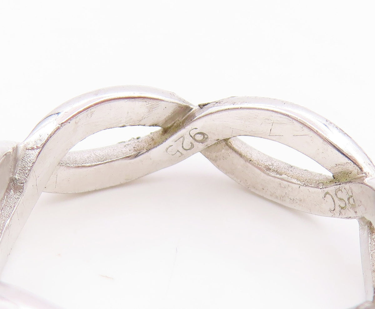 925 Sterling Silver Vintage Ring Elegant Twisted Infinity Band  Sz 8  RG36217