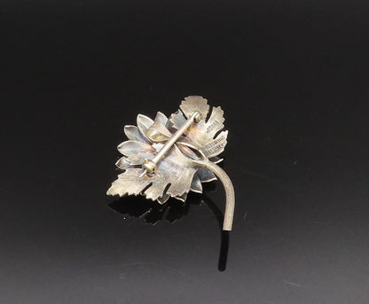 JANNA MEXICO 925 Silver  Vintage 3D Textured Sunflower Brooch Pin  BP9863