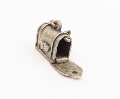 925 Sterling Silver Vintage Pendant BEAU Miniature US Mail Box Charm  PT25778