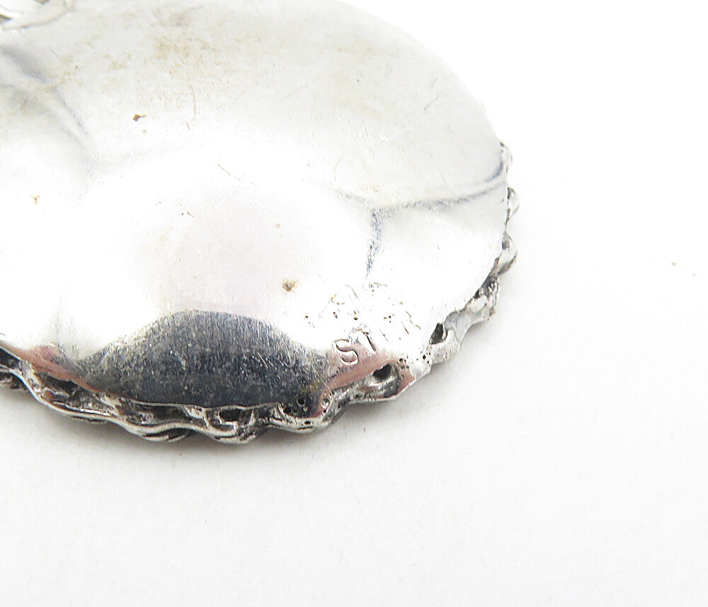 925 Sterling Silver  Vintage Shiny Happy Birthday Twist Trim Pendant  PT6426