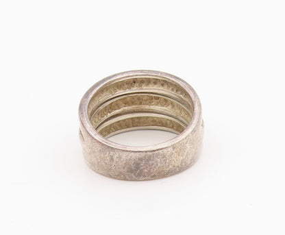 925 Sterling Silver Vintage Ring ESPO SIG Chunky Triple Row Band  Sz 8  RG34164