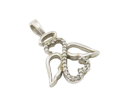 JWBR 925 Silver  Vintage Genuine Diamonds Infinity Heart Angel Pendant PT13683