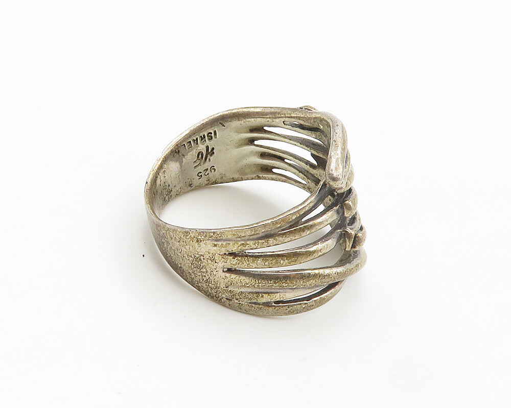 HAGIT GORALI ISRAEL 925 Silver  Vintage Split Shank Band Ring Sz 8  RG18161