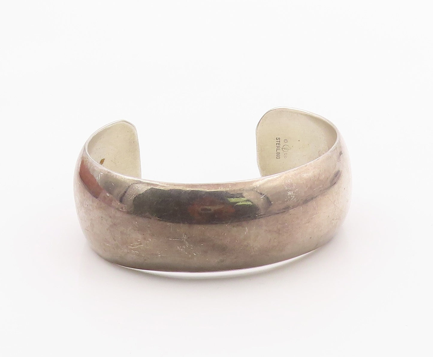 925 Sterling Silver Vintage Bracelet CAROL FELLEY Minimalist Wide Cuff  BT12131