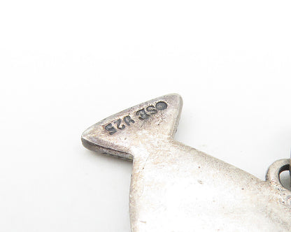 925 Sterling Silver  Petite Oxidized Football 2000 Sports Drop Pendant  PT9029