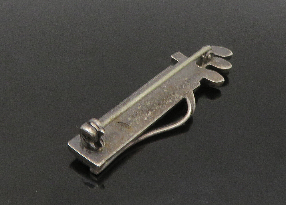 AM DENMARK 925 Silver  Vintage Antique Bag Of Golf Clubs Brooch Pin  BP8983