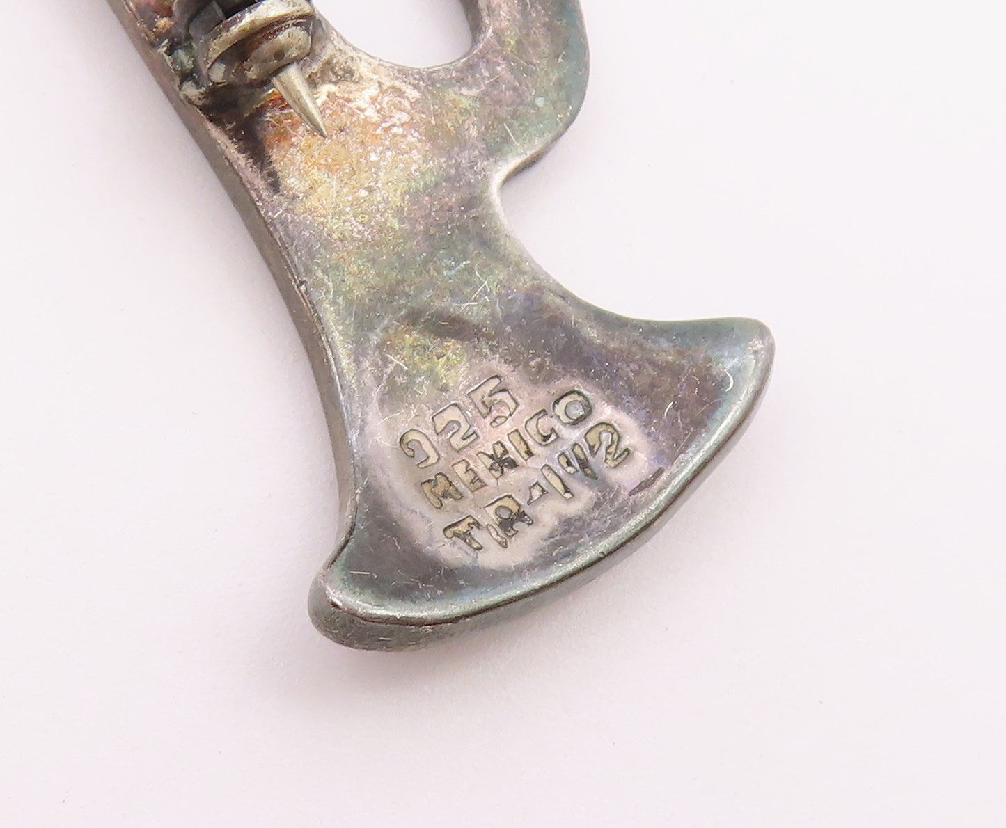 MEXICO 925 Silver  Vintage Musical Instrument Solid Trumpet Brooch Pin BP10479