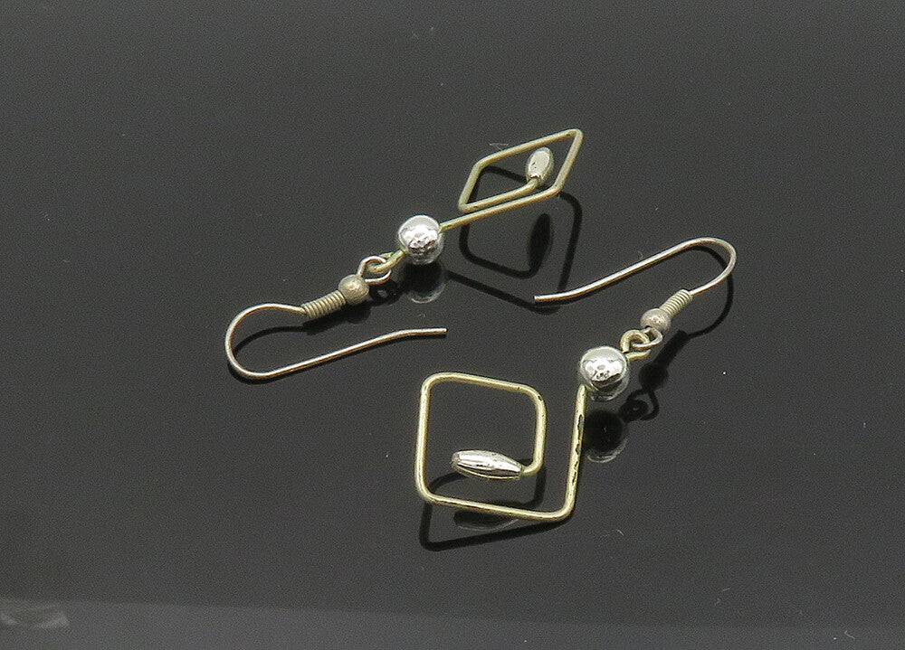 925 Sterling Silver  Vintage Shiny Beaded Design Dangle Earrings  EG10385