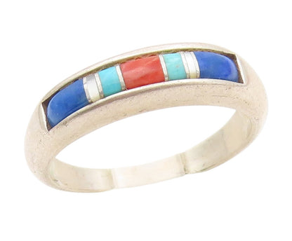 925 Sterling Silver Vintage Ring CAROLYN POLLACK Multi Gemstone  Sz 8  RG34385