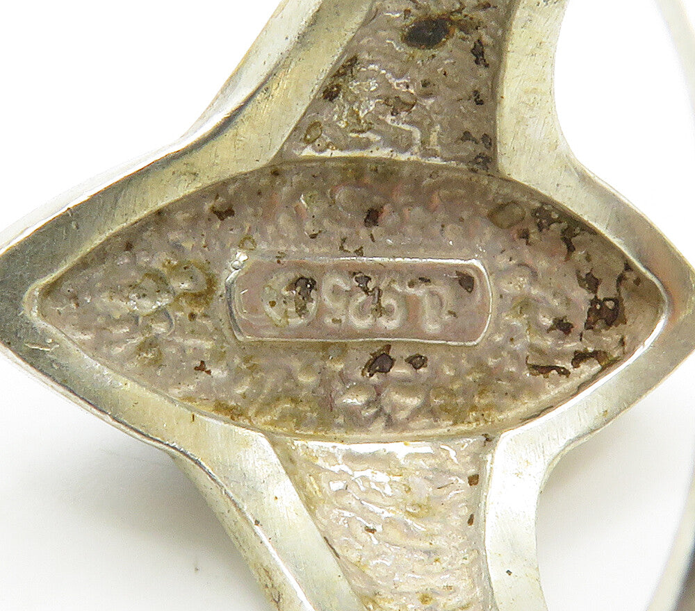 CAROLYN POLLACK 925 Silver  Vintage Sodalite Cocktail Ring Sz 9  RG15458